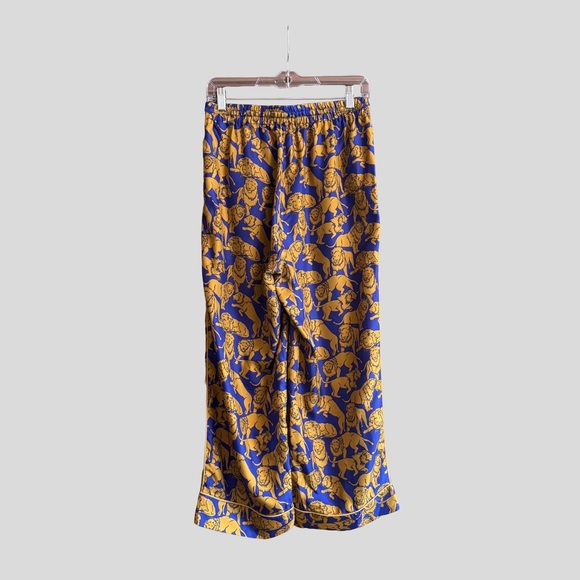 J. Crew Collection Silk Twill Relaxed Pants in Sleepy Lions Print - Picture 4 of 8